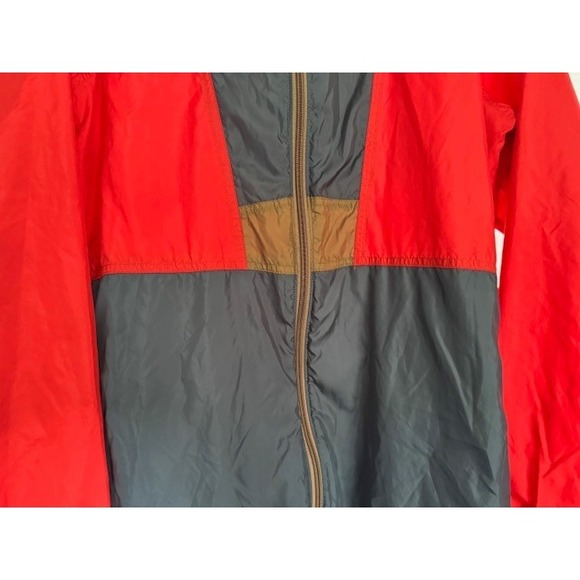 Columbia Colorblock Hooded Windbreaker Jacket Red Gray XL - Picture 3 of 13